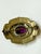 Antique Art Nouveau Brass Sash Pin With Purple Center Stone For Sale - Image 4 of 6