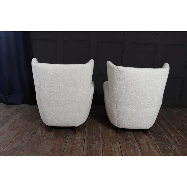 Mid-Century Italian Wingback Armchairs in Bouclé, 1950s, Set of 2 For Sale - Image 15 of 18