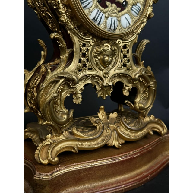 19th Century French Ormolu Mounted Tulipwood Clock by Alfred Beurdeley For Sale In Los Angeles - Image 6 of 9