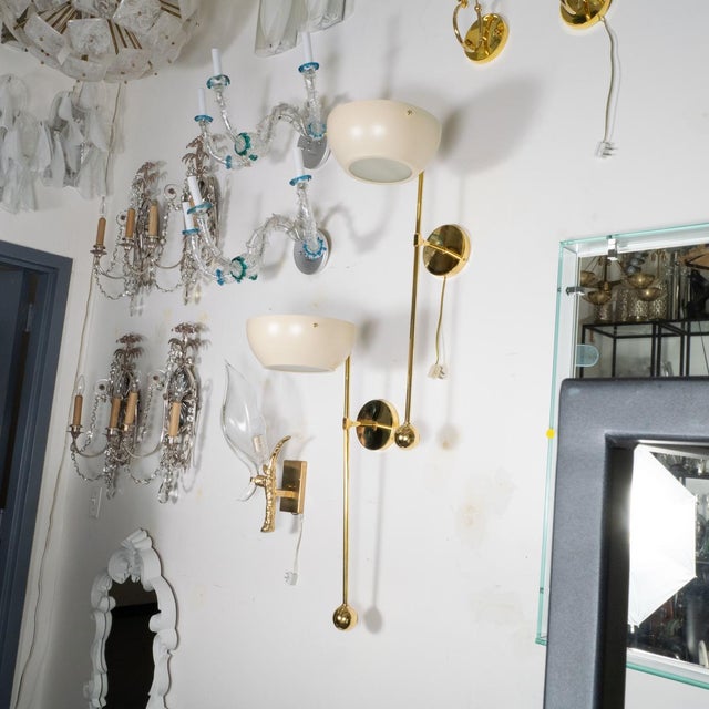 Stilnovo Pair of modern single-arm torch style sconces For Sale - Image 4 of 11