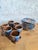 Art Deco Vallauris Coffee Service with Cobalt Blue Flamed Glaze, 1950s, Set of 15 For Sale - Image 3 of 18
