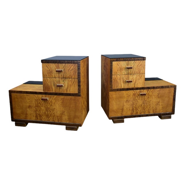 Art Deco Bedside Tables, Czechoslovakia, 1939, Set of 2 For Sale