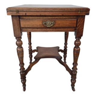 Victorian Oak Envelope Games Table For Sale