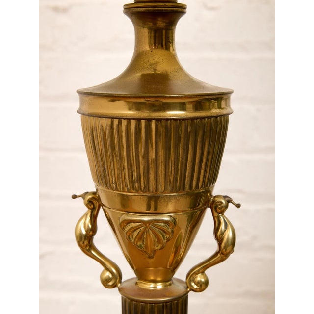 Mid 20th Century Neoclassical Brass Table Lamp For Sale In Los Angeles - Image 6 of 8