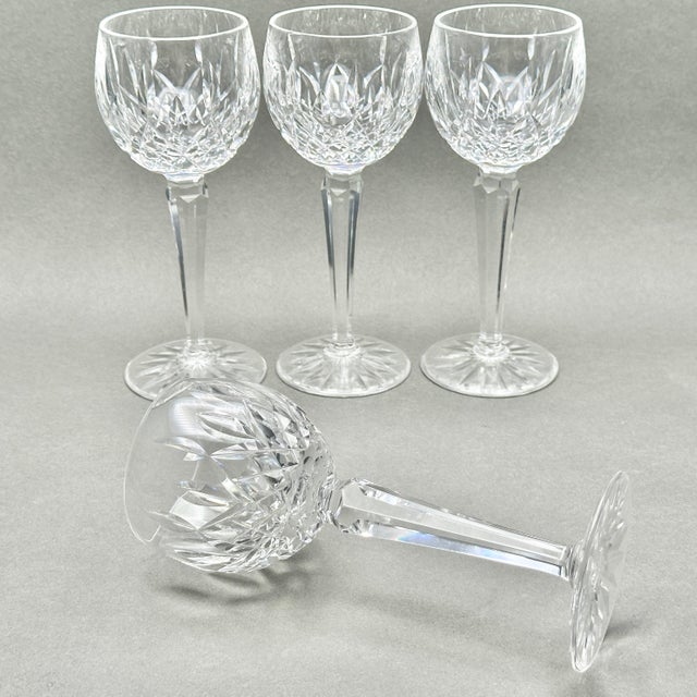 1980s Vintage Waterford Crystal “Lismore” Hock Wine Glasses. Set of 4 For Sale - Image 5 of 10