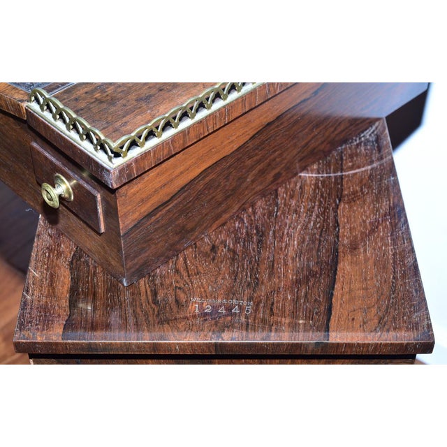 Rosewood Irish Davenport Desk Signed Williams & Gibton of Dublin, Circa 1835 For Sale - Image 9 of 12
