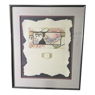 1980s "Profile of a Woman" by American Artist Dawn Marie numbered 123/300 For Sale