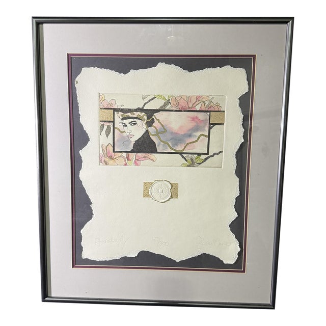 1980s "Profile of a Woman" by American Artist Dawn Marie numbered 123/300 For Sale