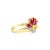 Contemporary Marquise Ruby Diamond Ring 14k Yellow Gold, Size 8 For Sale - Image 3 of 3