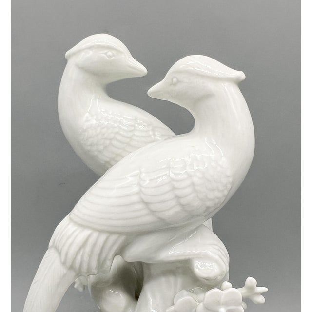 1970s Blanc De Chine Fitz & Floyd Birds and Flowers Figurine - Chinoiserie, Traditional, Hollywood Regency For Sale - Image 9 of 14
