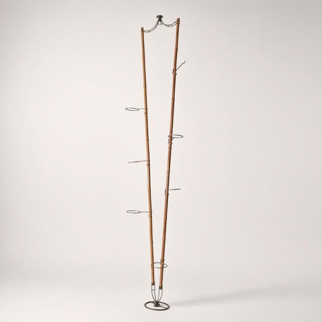 Vintage Bamboo and Metal Floor-Standing Plant Holder from Vivai Del Sud, 1960s For Sale - Image 9 of 9