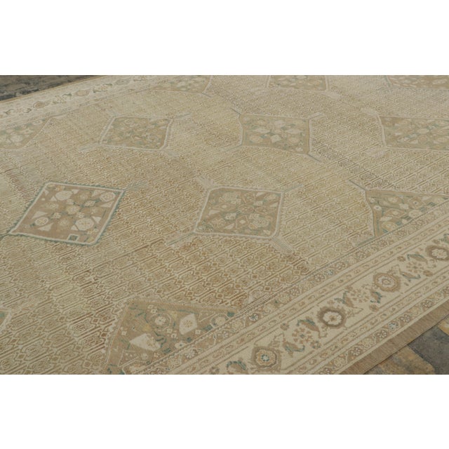 Rug & Kilim Oversized Distressed Antique Sarab Rug in Floral Medallion Design - Rug & Kilim For Sale - Image 4 of 7