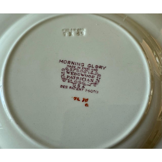 Set of 8 Wedgwood Salad Plates in the Morning Glory Pattern For Sale - Image 9 of 10