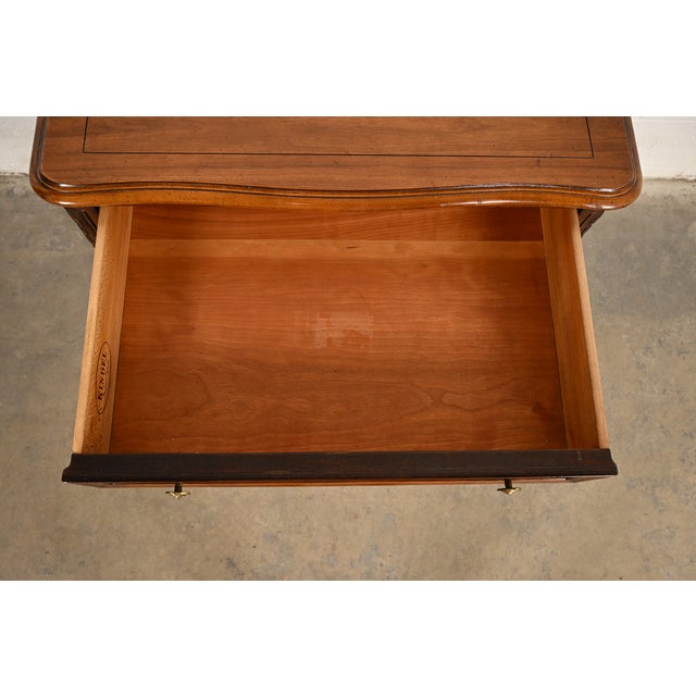 Kindel Furniture French Provincial Louis XV Cherry Wood Nightstand, Circa 1960s For Sale - Image 9 of 15