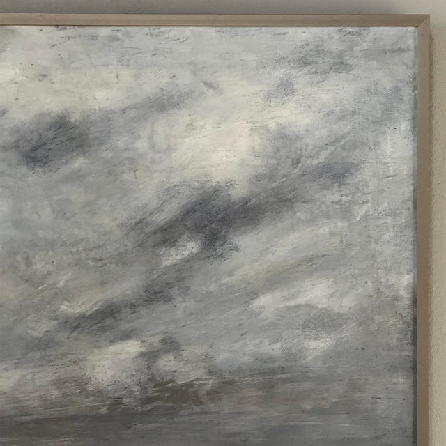 Dark Gray Mid Century Oil on Canvas by Francine Kerckx (1921-?) 'Stormy Seascape With Rocky Coast' For Sale - Image 8 of 17