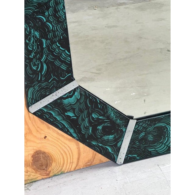 Modern Églomise Malachite Octagonal Mirror For Sale - Image 11 of 18