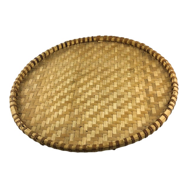 Vintage Flat Flour Basket Lid Wall Art For Sale