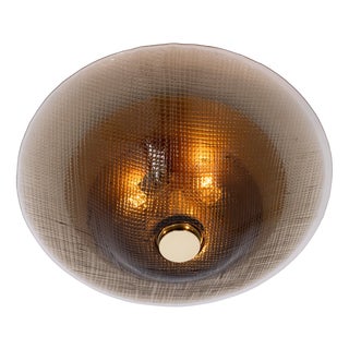 Vintage Glass Flush Mount from Peill & Putzler, Germany, 1970s For Sale