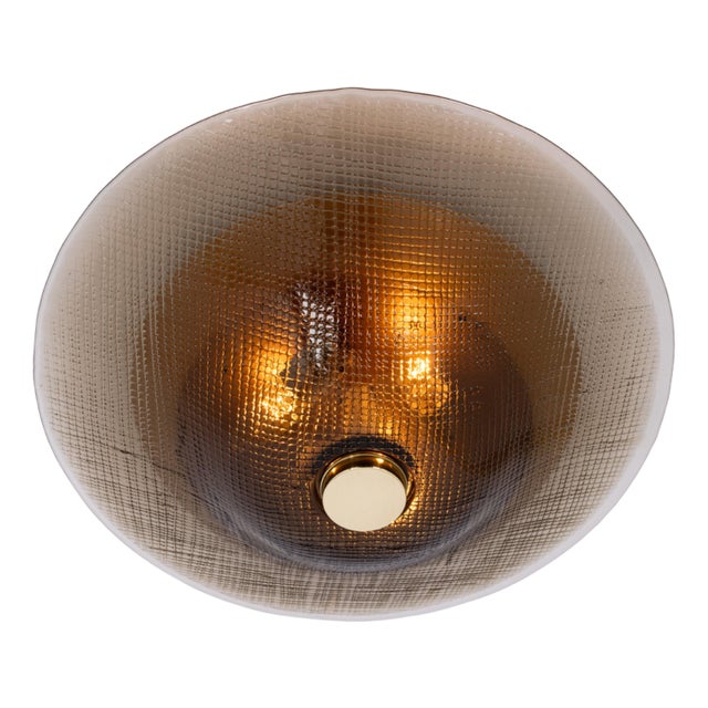 Vintage Glass Flush Mount from Peill & Putzler, Germany, 1970s For Sale