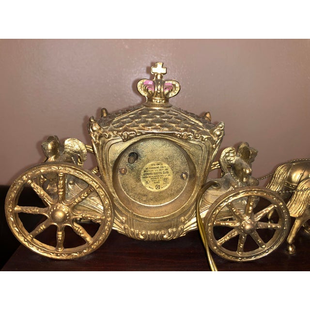 Mid-Century United Metal Goods Model 640 Four-Horse Carriage Mantel Clock For Sale - Image 10 of 11