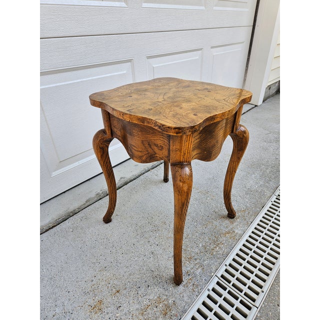 Baker Furniture Company Baker Furniture Square Diminutive French Burlwood Side Table For Sale - Image 4 of 11