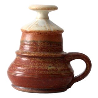 Mid-Century Charles Piatt Studio Pottery Oil Lamp For Sale