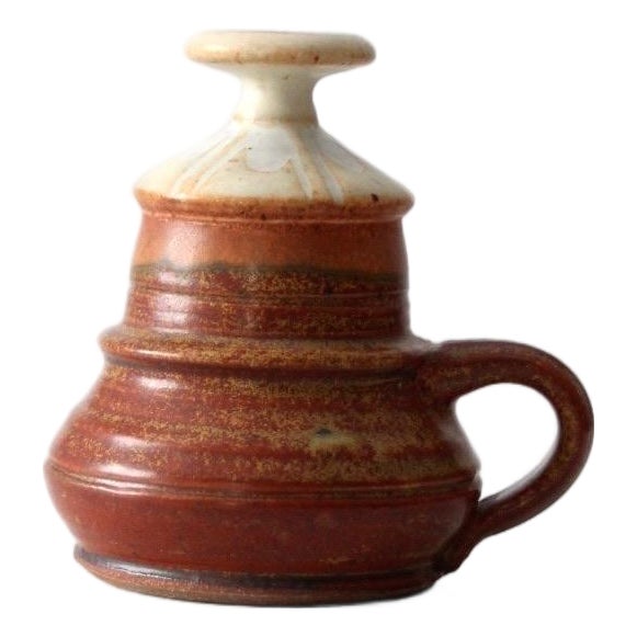 Mid-Century Charles Piatt Studio Pottery Oil Lamp For Sale