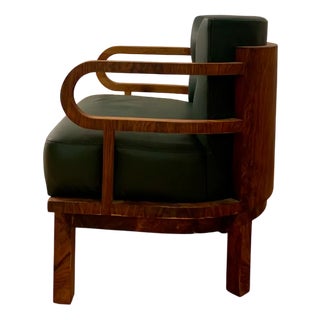 Art Deco Leather Chair, 1920s For Sale