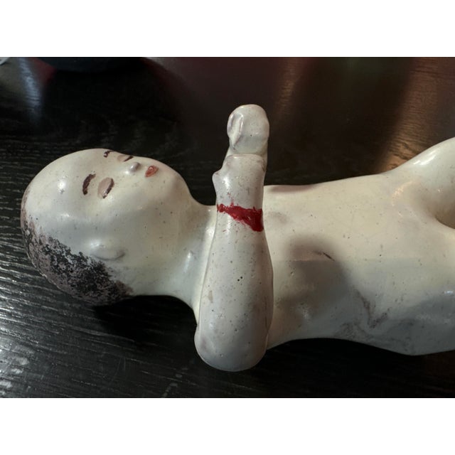 Enameled Earthenware Baby Figure from Nevers, 18th Century For Sale - Image 13 of 13