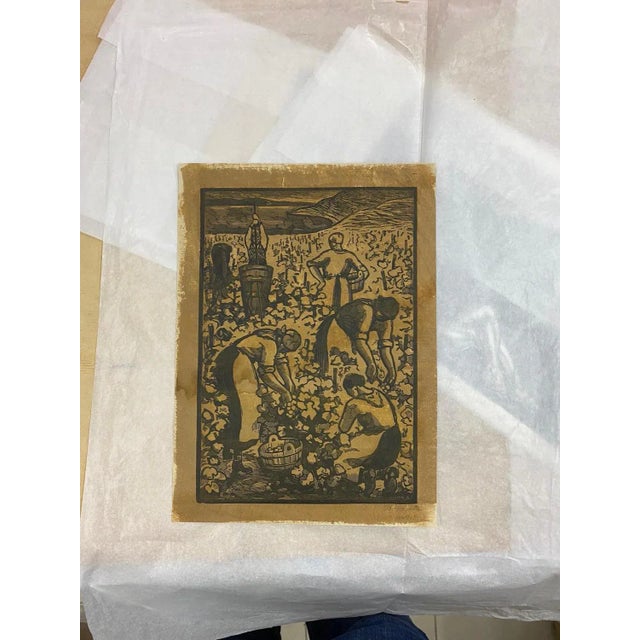 Alexandre Mairet, Harvest in Switzerland, Engraving, 1916 For Sale - Image 6 of 7