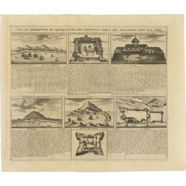 Chatelain, Forts and Views of the East Indies, 1719, Paper For Sale - Image 6 of 6