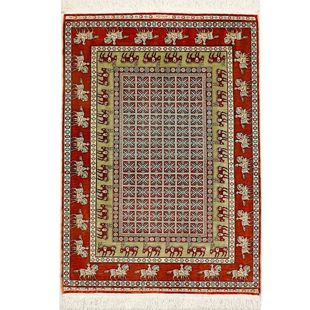 Turkish Hereke Pasyryk Pattern Rug, 1970s For Sale - Image 11 of 11