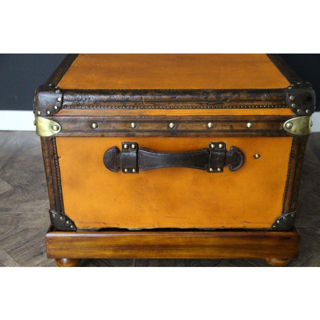Antique Cabin Trunk in Orange Canvas from Louis Vuitton, 1900s For Sale - Image 6 of 18
