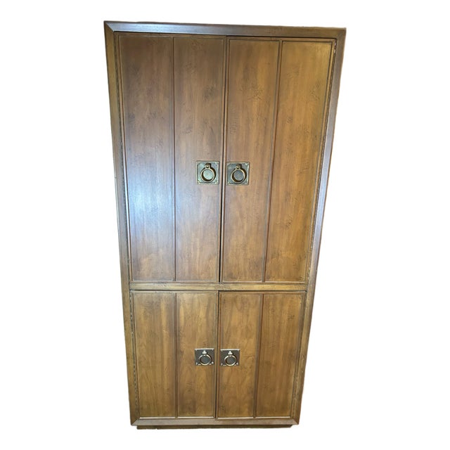 Mid 20th Century Wooden American of Martinsville Armoire With Mirror For Sale