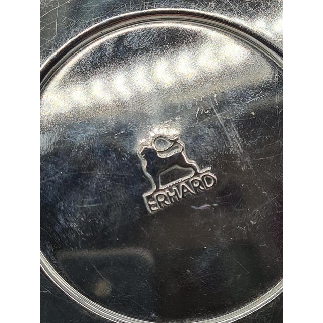 1960s Vintage Erhard Ashtray in Chrome and Leather, 1950s For Sale - Image 5 of 10