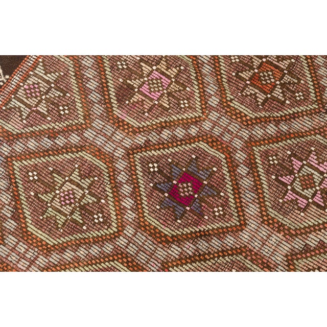 Textile Geometric Wool Tribal Area Kilim For Sale - Image 7 of 10
