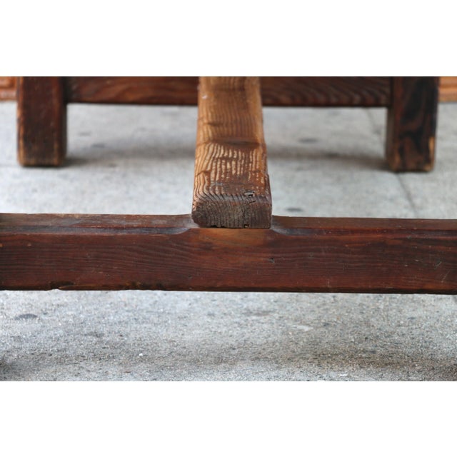 Vintage Farmhouse Solid Wood Table, 1930s For Sale - Image 11 of 12