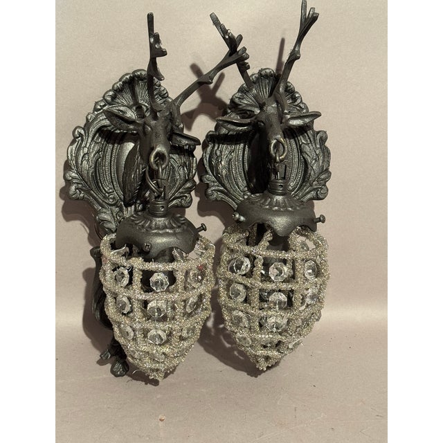 1980s French Louis XVI Charcoal Bronze Wall Lamps Sconces - Pair For Sale - Image 14 of 14