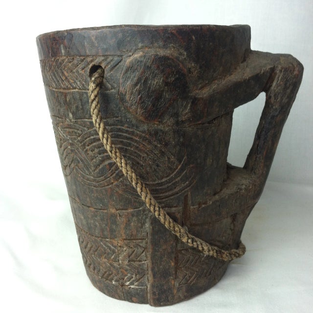 Indian Vintage Indian Carved Wooden Raita Pot For Sale - Image 3 of 12