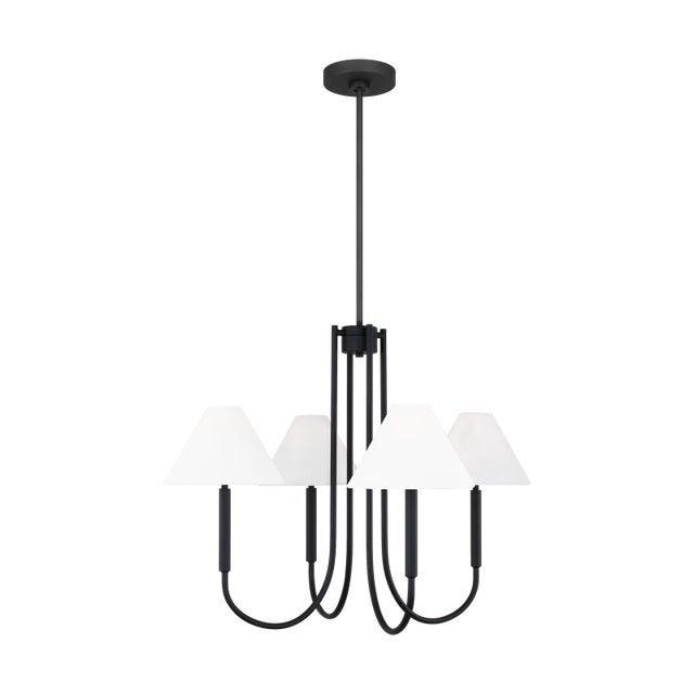2020s Visual Comfort Studio Porteau 5-Light Medium Chandelier in Midnight Black For Sale - Image 5 of 5
