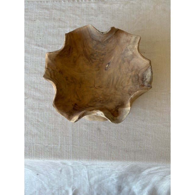 Wood Large Wood Bowls [2 Available] For Sale - Image 7 of 9