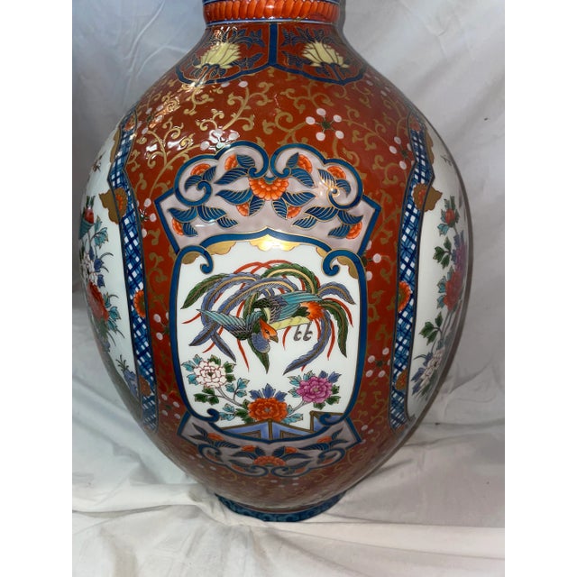 1950s 1950s Japanese Imari Bulbous Arita Porcelain Floor Vase For Sale - Image 5 of 8