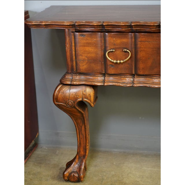 A richly sculptural three-drawer console table by luxury furniture maker Alfonso Marina, handcrafted in Mexico in the late...