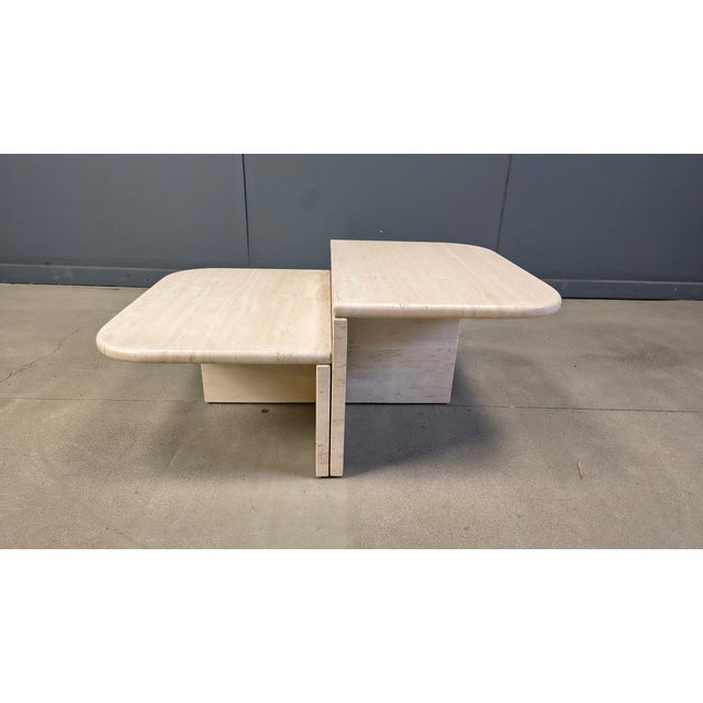 Beige Vintage Travertine Coffee Tables, 1970s, Set of 2 For Sale - Image 8 of 10