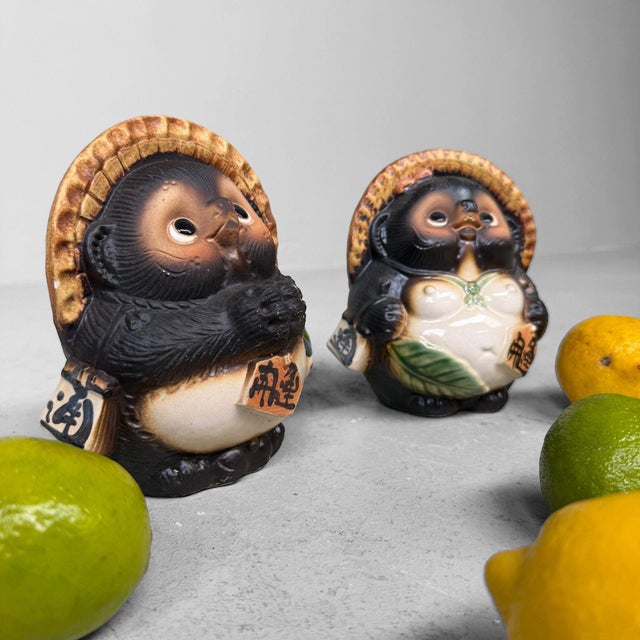 Vintage Japanese Ceramic Tanuki, 1960s, Set of 2 For Sale - Image 10 of 17