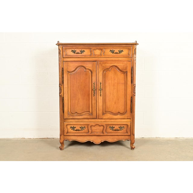 French Provincial Louis XV Fruitwood Gentleman's Chest by Fancher, Circa 1940s For Sale - Image 17 of 17