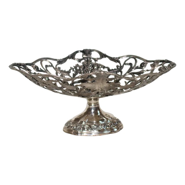 Vintage French Silver-Plated Basket, 1960s For Sale