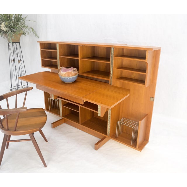 Wood Danish Mid Century Teak Box Wooton Folding Desk Writing Table File Cabinet For Sale - Image 7 of 12