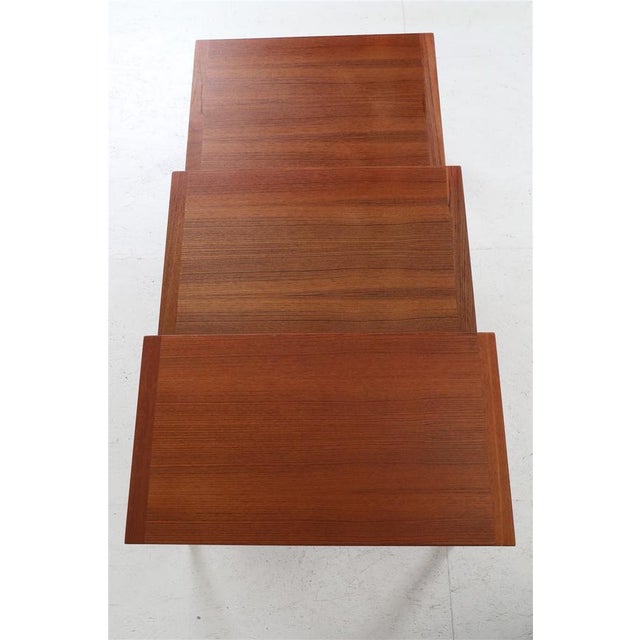 Wood Danish Modern Minimalist Model #253 Nesting Tables in Teak, 1960s, Set of 3 For Sale - Image 7 of 10