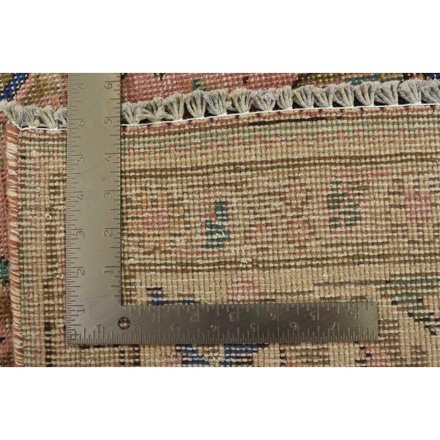Tabriz Rug 5’3” X 8’4” Pink Wool Vintage Distressed Hand-Knotted Carpet For Sale - Image 12 of 12